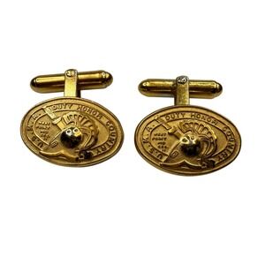 USMA West Point Duty Honor Country Gold Tone Cuff Links Militaria Military